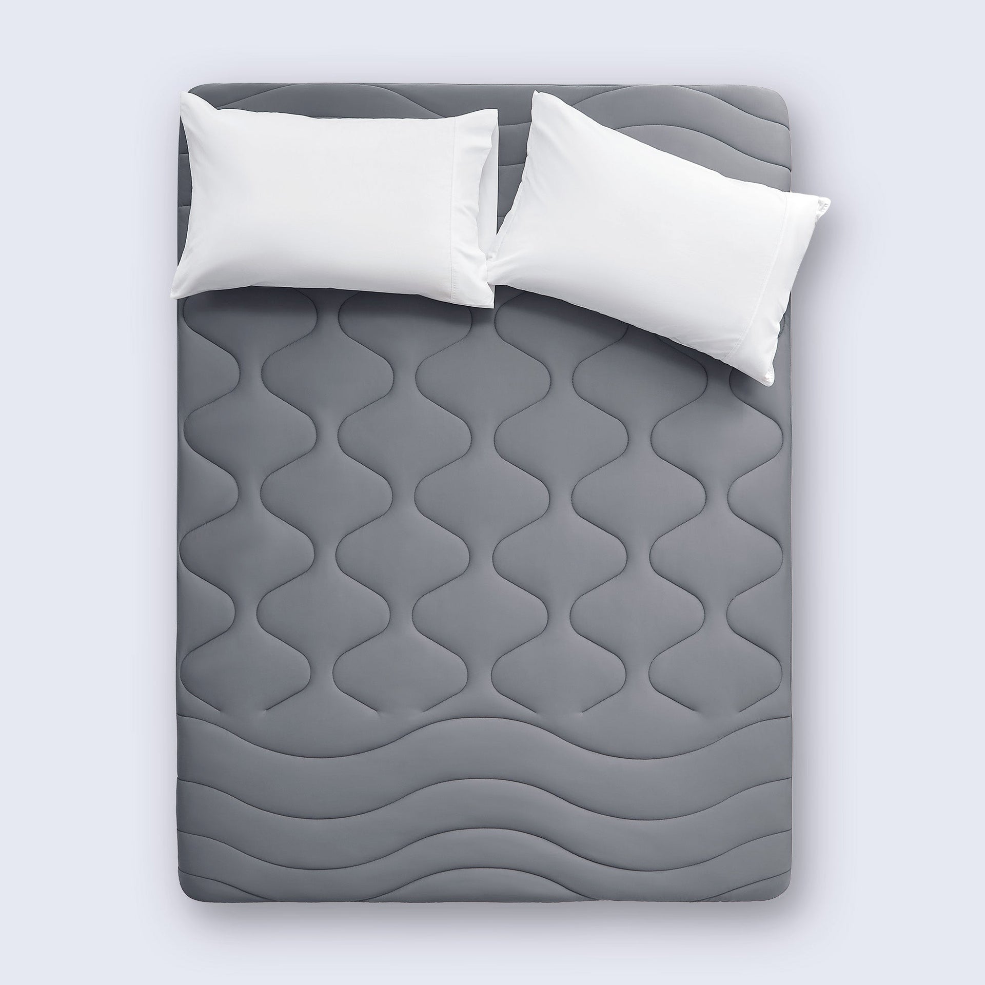 Cooling Mattress Topper in Grey Soft Nylon Spandex Knit - Image 7
