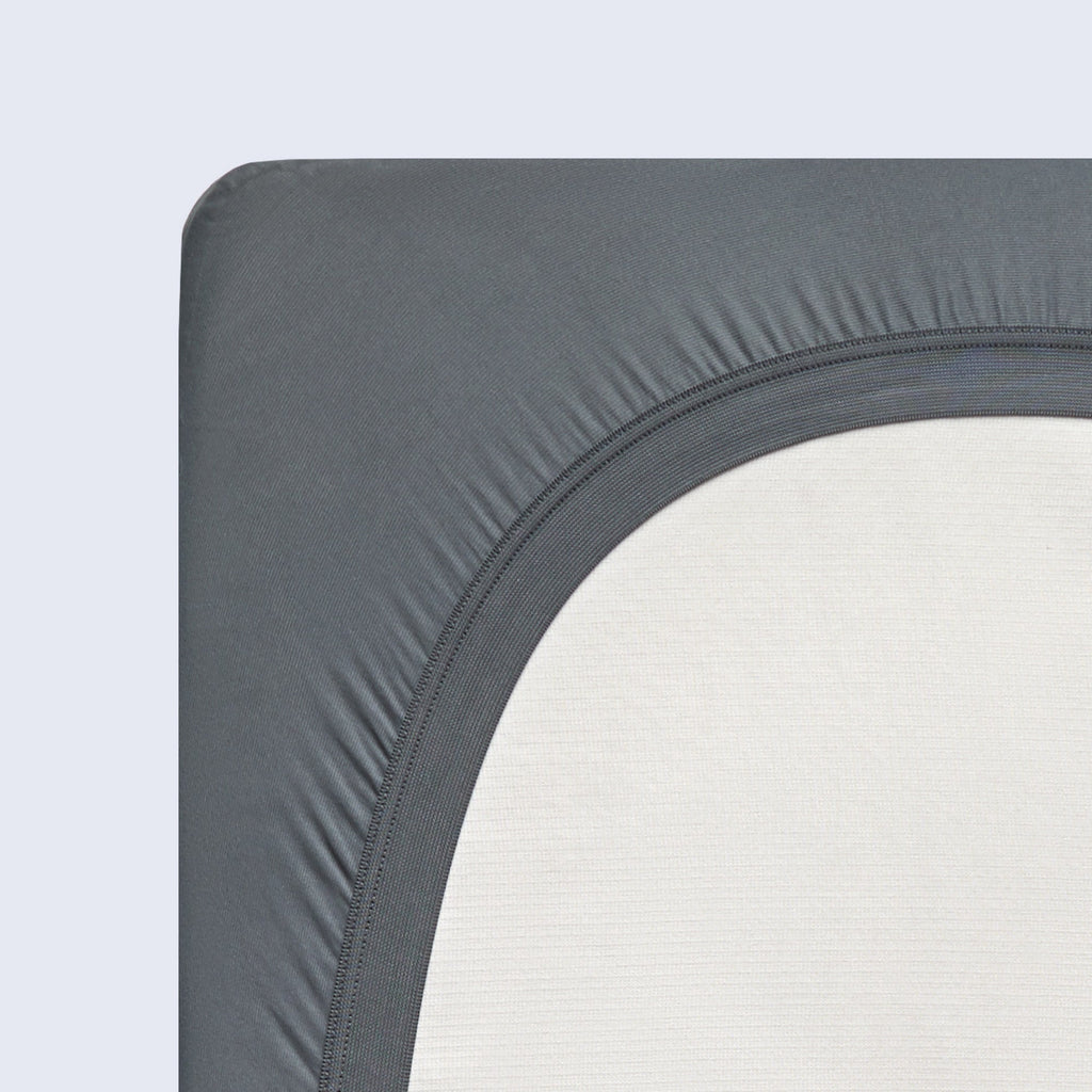 Cooling Mattress Topper in Grey Soft Nylon Spandex Knit - Image 6