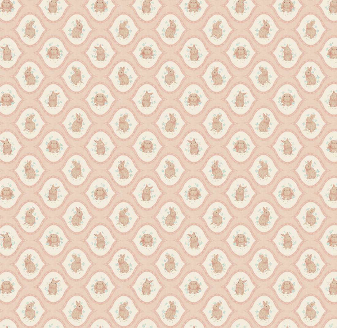 Poppie Whimsical Removable Wallpaper in Pink, Cream, and Brown