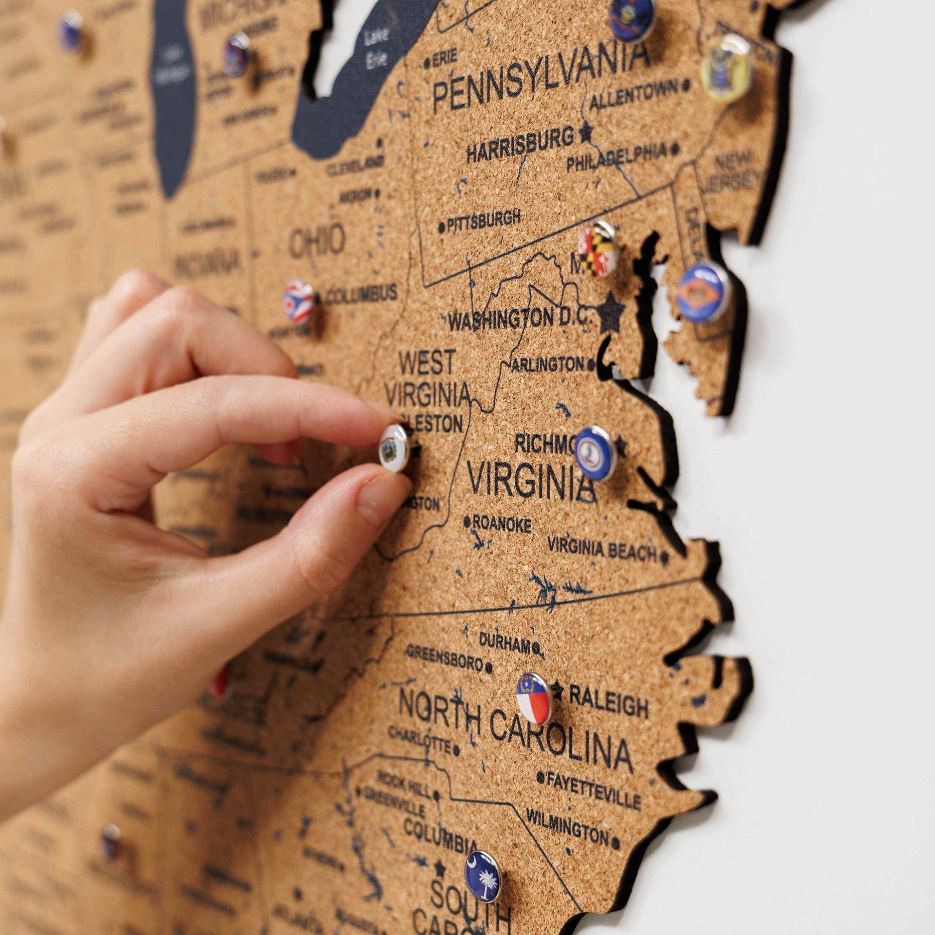 Cork USA Map Wall Art Modern Travel-Inspired Decor
