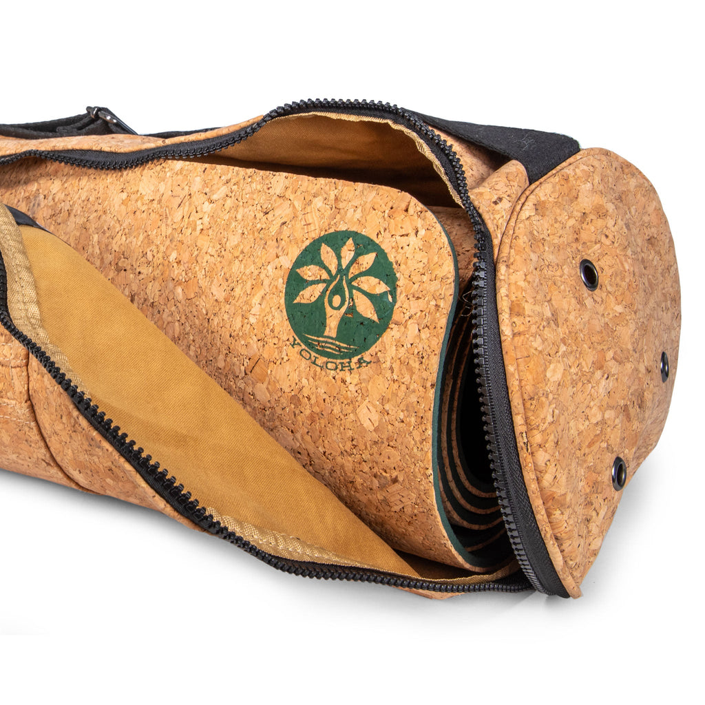 Eco-Friendly Cork Yoga Mat Carrier Bag with Exterior Storage Pockets