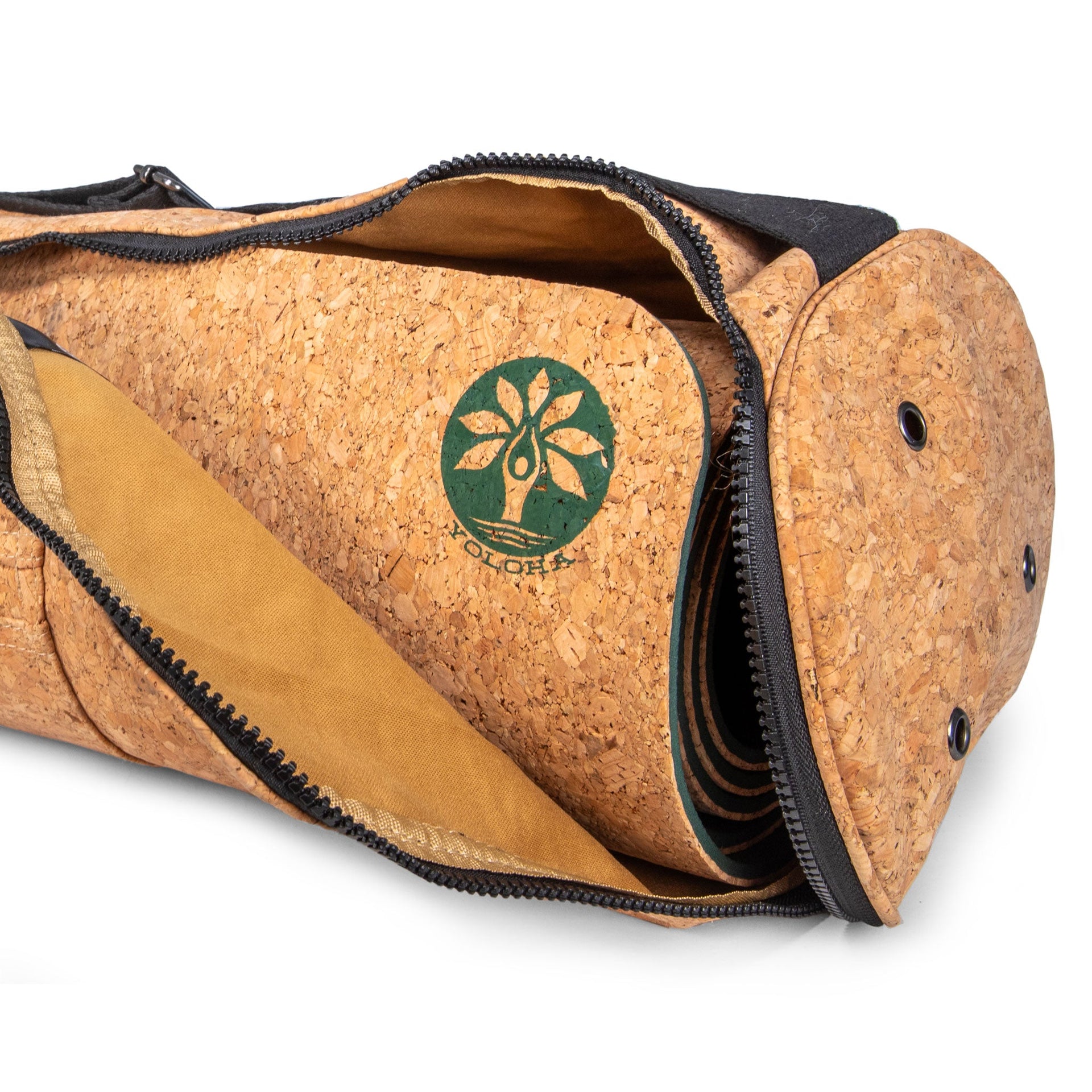 Eco-Friendly Cork Yoga Mat Carrier Bag with Exterior Storage Pockets