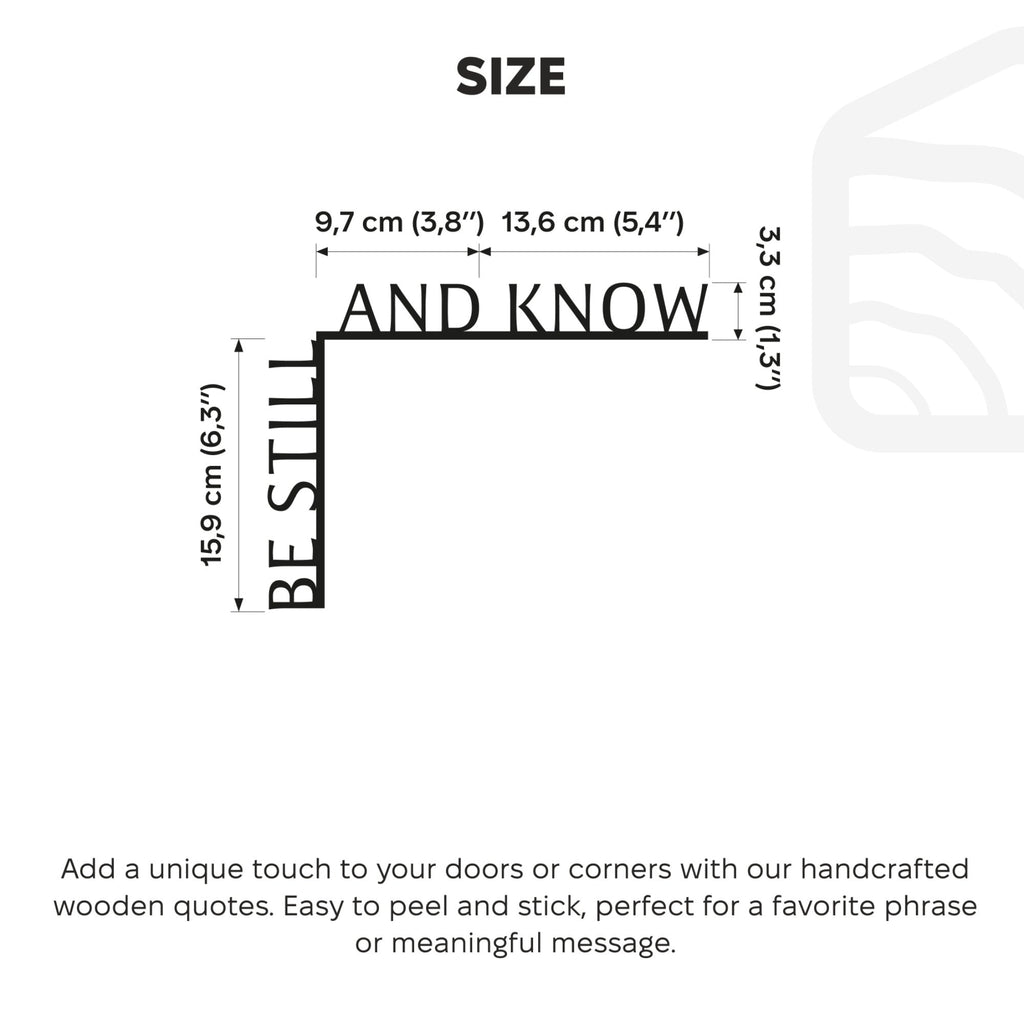 Be Still and Know Wooden Corner Inscription for Home Wall Decor