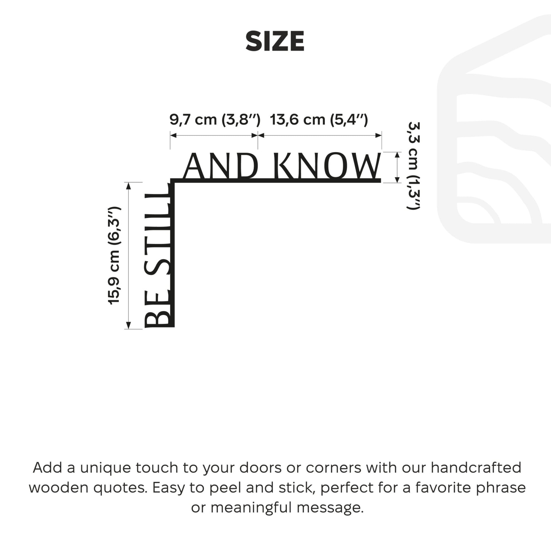 Be Still and Know Wooden Corner Inscription for Home Wall Decor