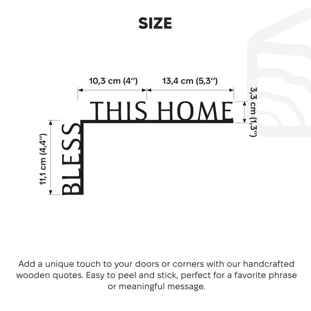 Bless This Home Wooden Corner Quote – Decorative Wall Art Sign