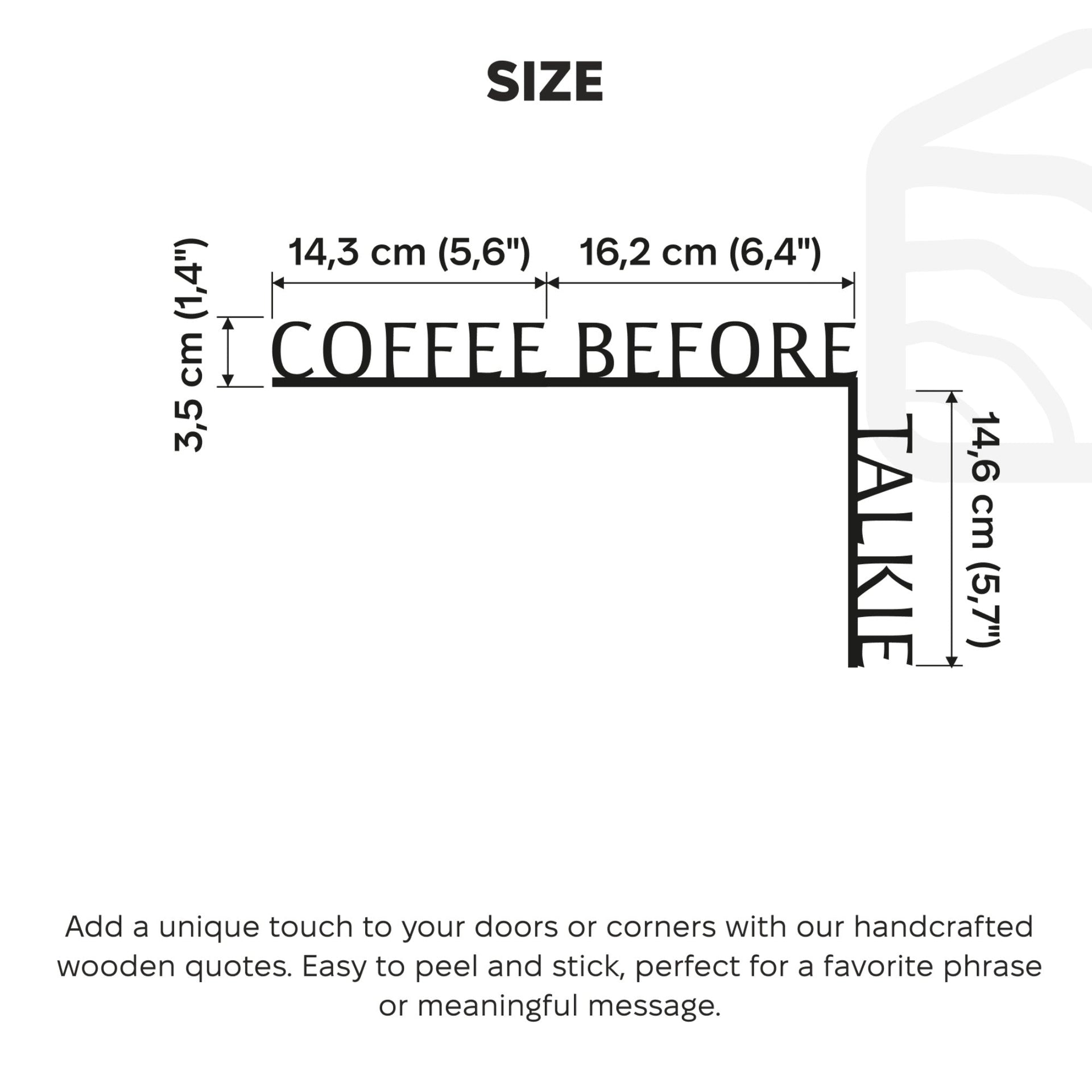 Coffee Before Talkie Wooden Corner Quote - Minimalist Kitchen Decor