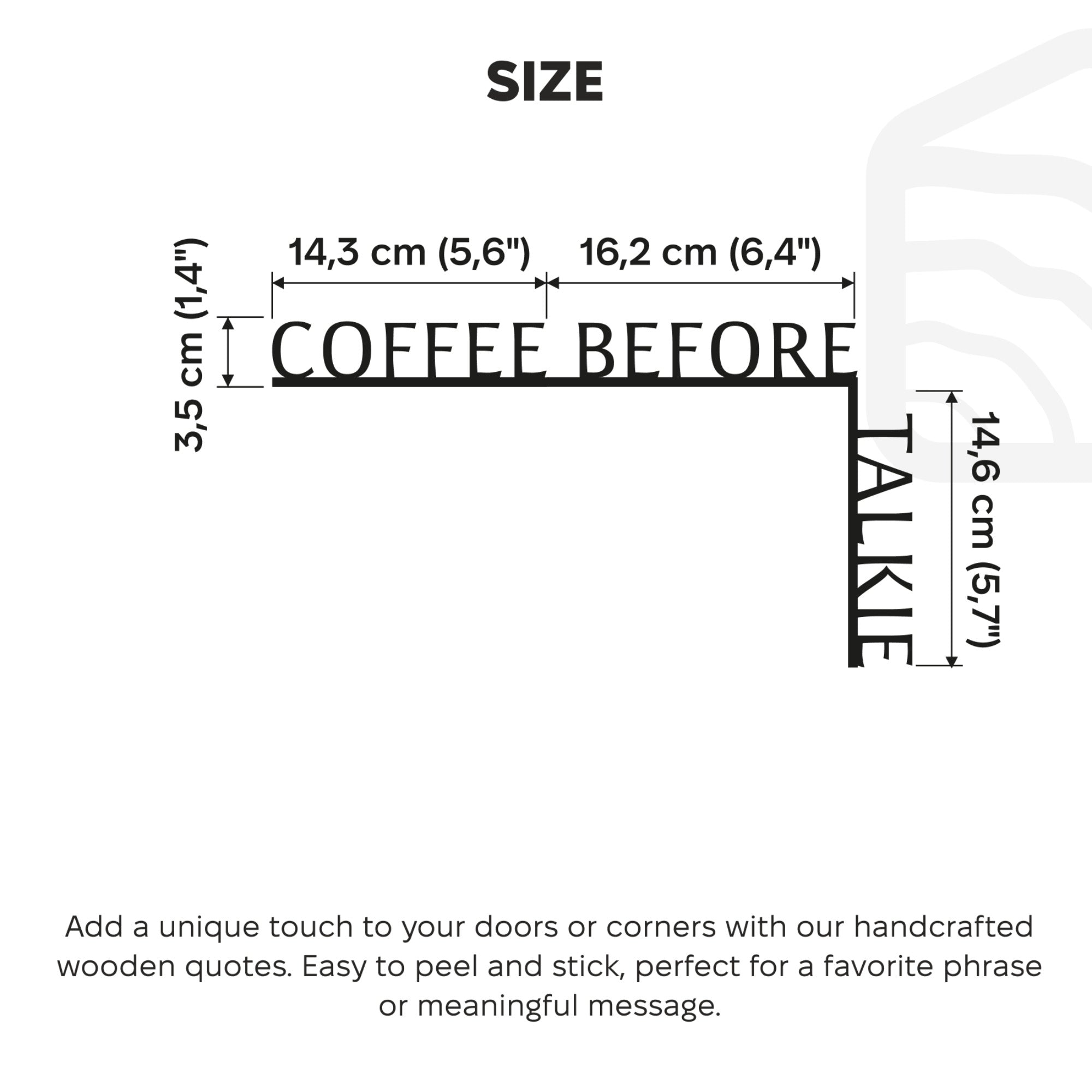 Coffee Before Talkie Wooden Corner Quote - Minimalist Kitchen Decor
