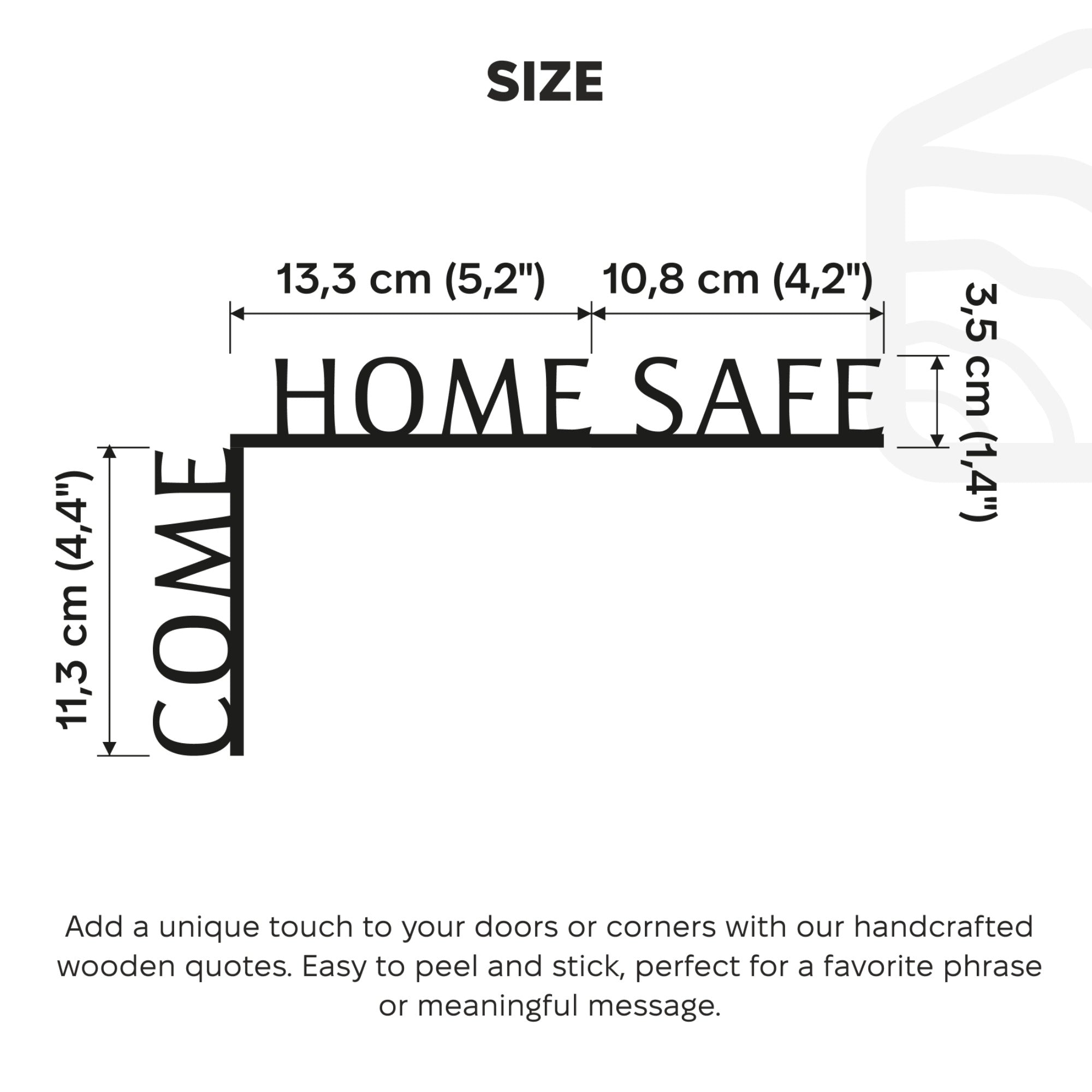 Come Home Safe Wooden Corner Quote - Minimalist Entryway Decor