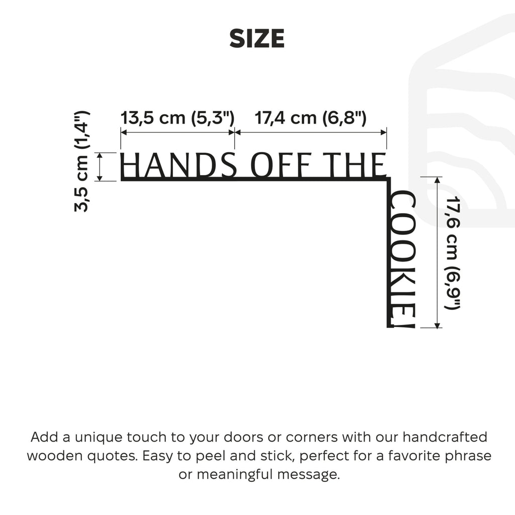 Hands Off the Cookie Wooden Corner Quote Sign – Black Kitchen Decor