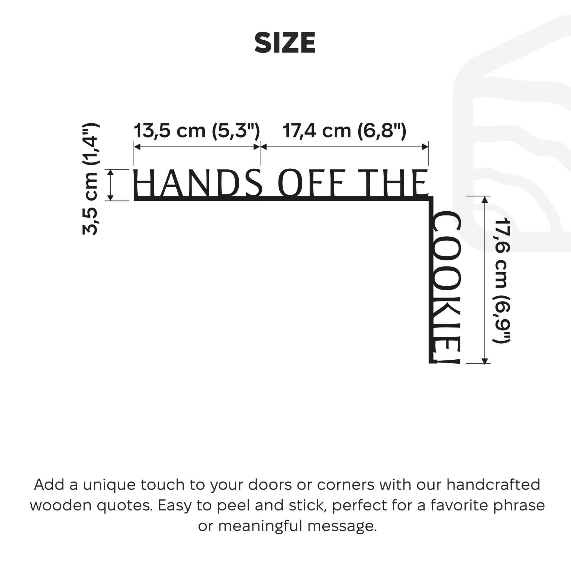 Hands Off the Cookie Wooden Corner Quote Sign – Black Kitchen Decor