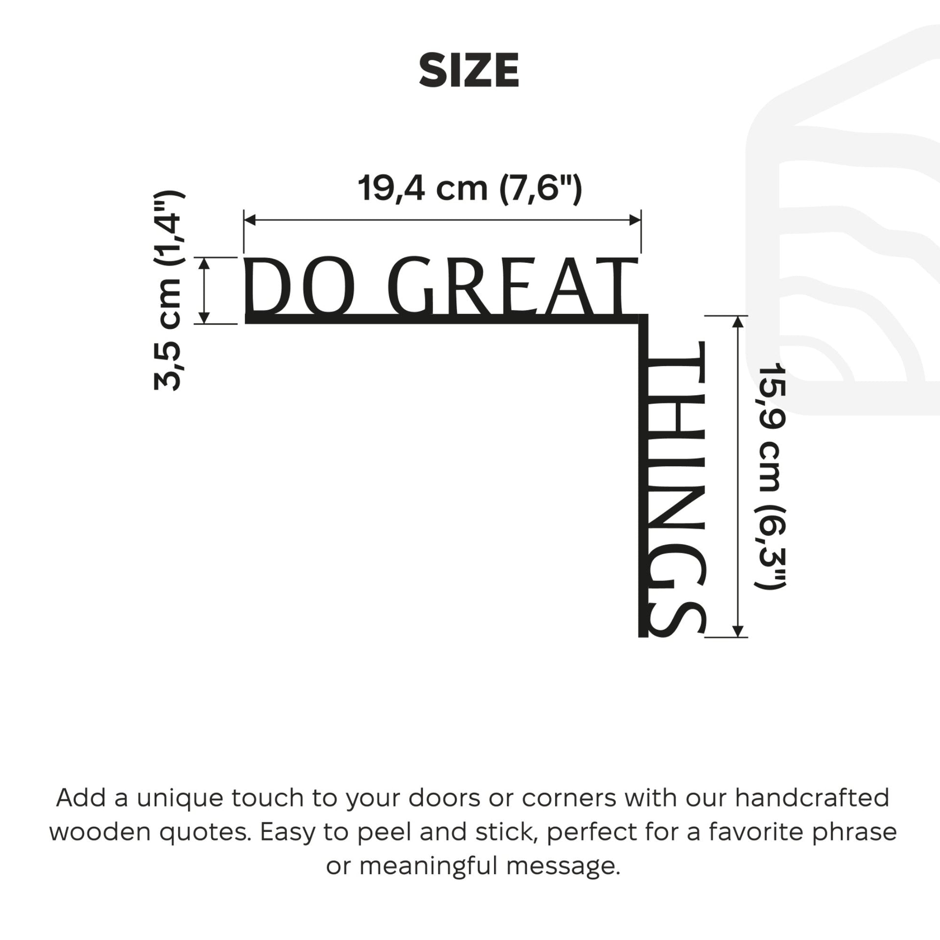 Wooden Corner Quote Inscription - Do Great Things Wall Decor