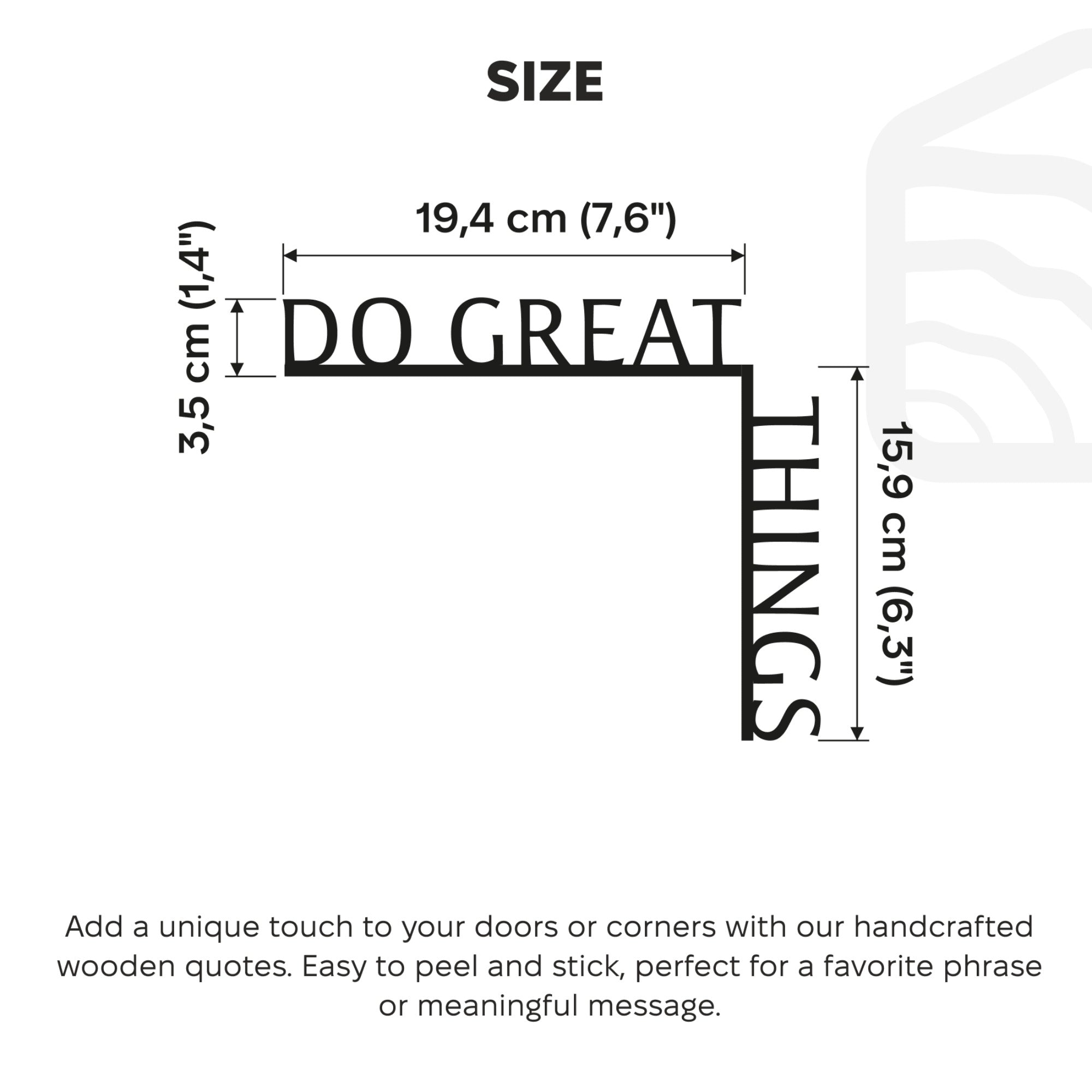 Wooden Corner Quote Inscription - Do Great Things Wall Decor