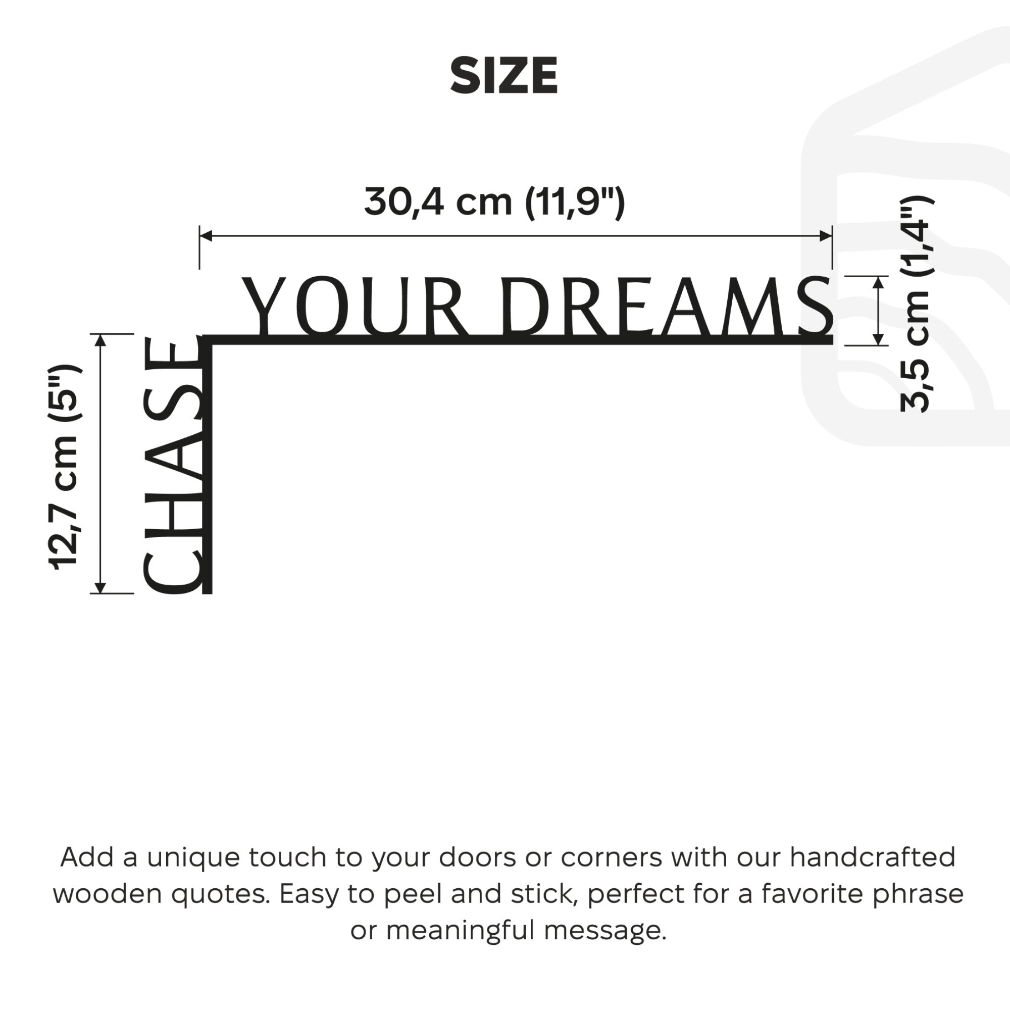 Wooden Corner Quote – Chase Your Dreams