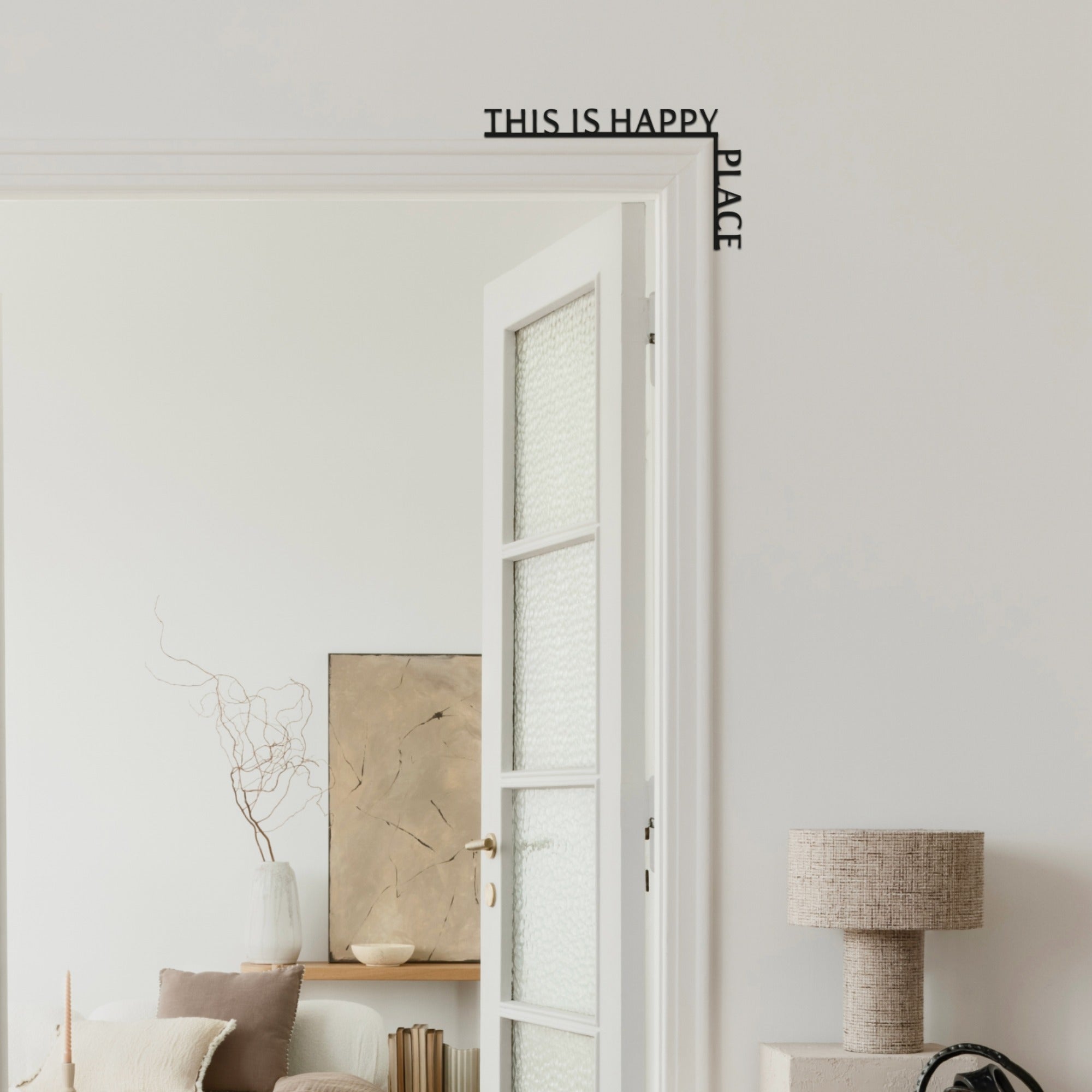 Wooden Corner Quote Sign - This is Happy Place Wall Decor