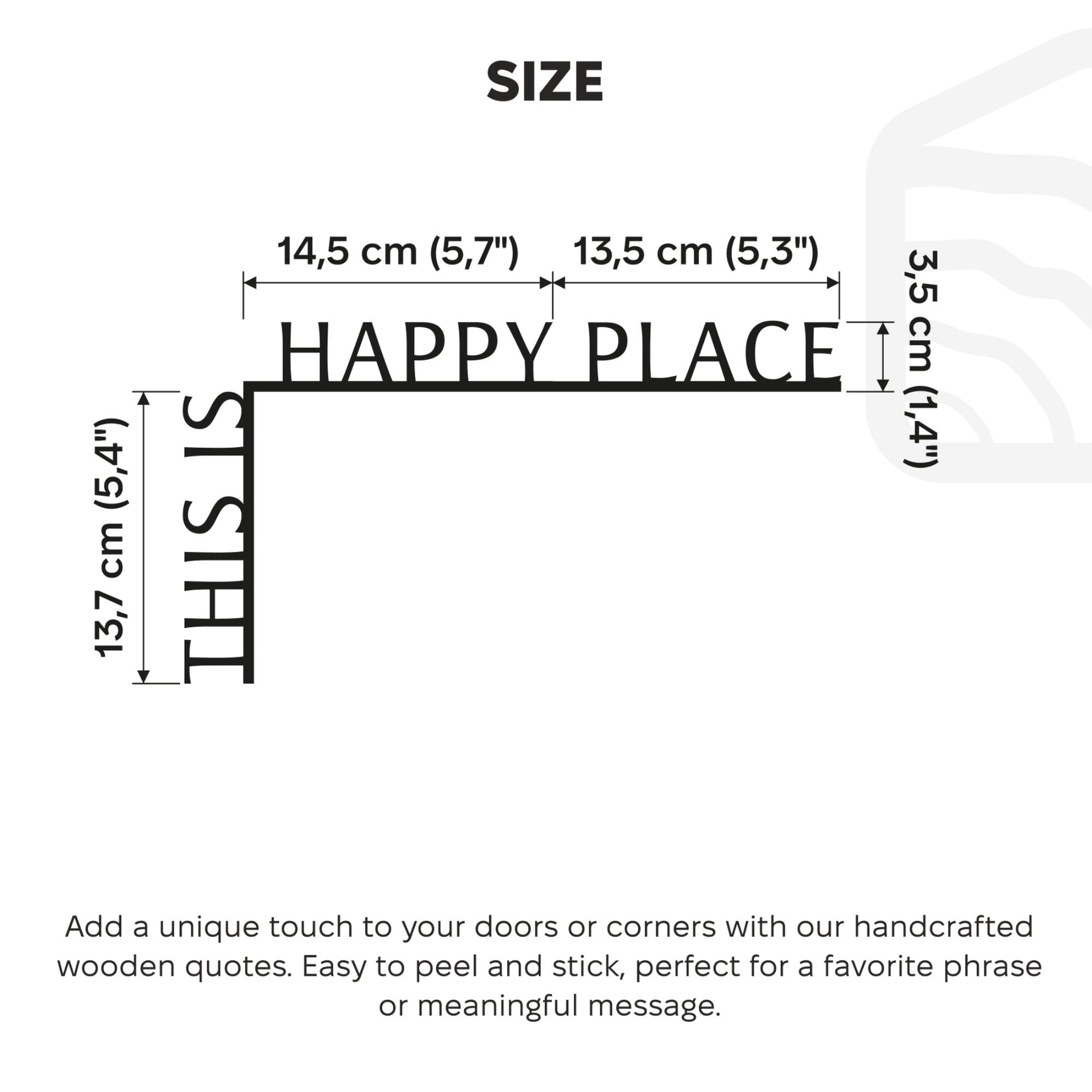 Wooden Corner Quote Sign - This is Happy Place Wall Decor