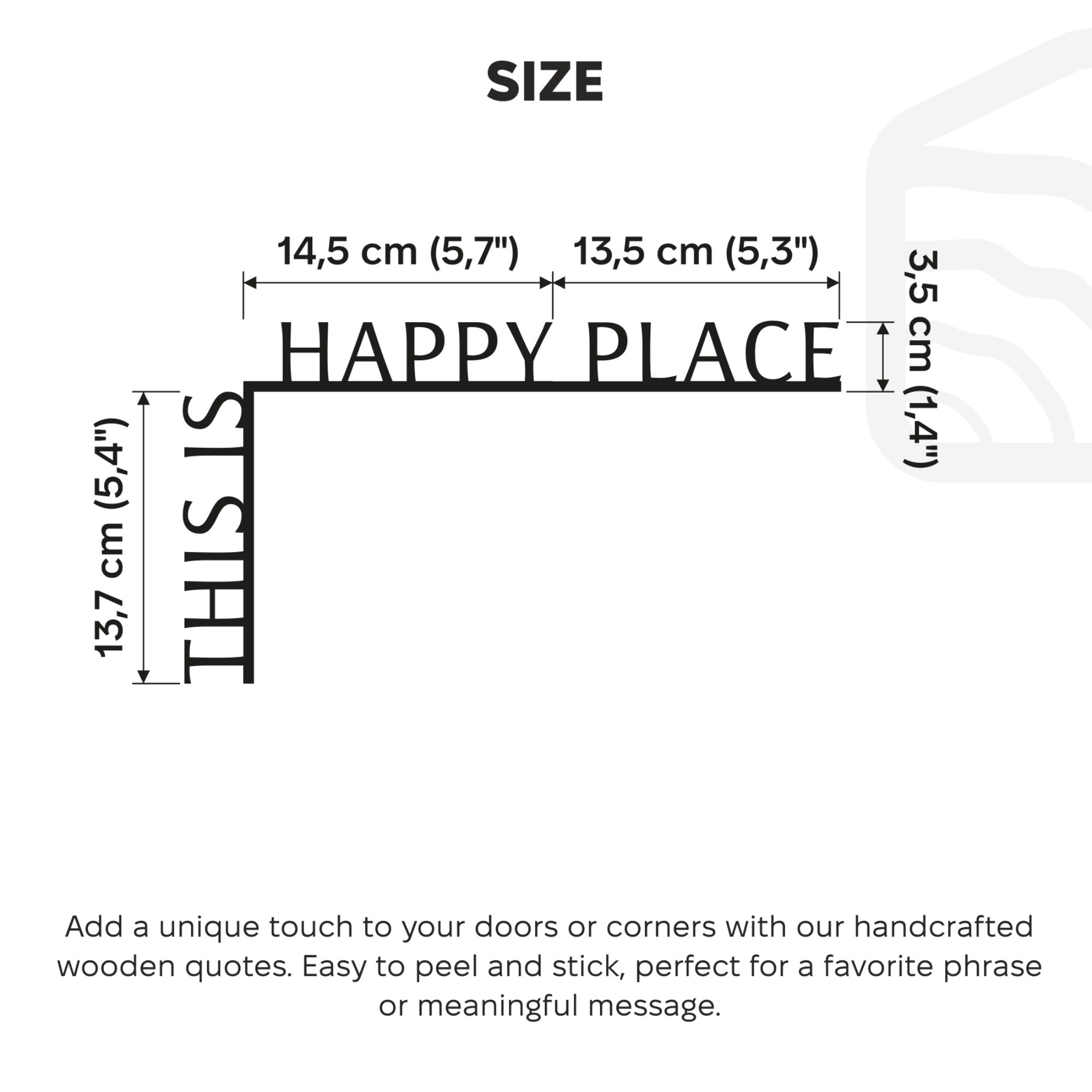 Wooden Corner Quote Sign - This is Happy Place Wall Decor