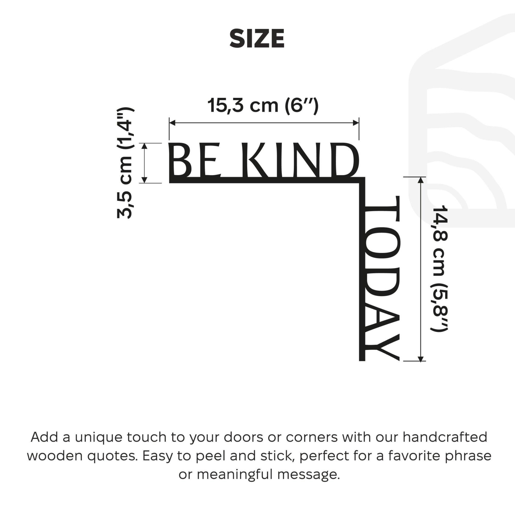 Be Kind Today Wooden Corner Quote – Modern Minimalist Wall Decor