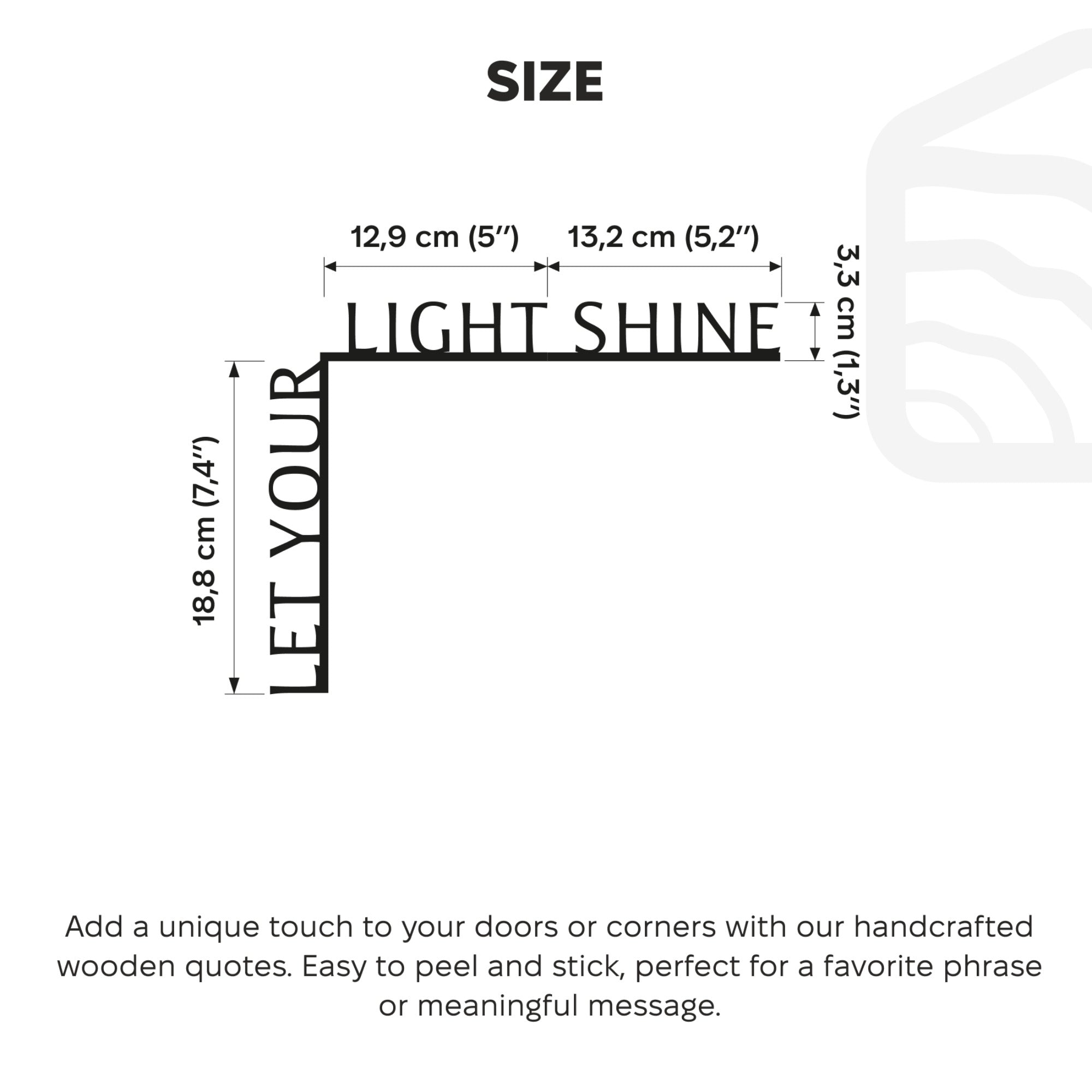 Wooden Corner Quote – Let Your Light Shine