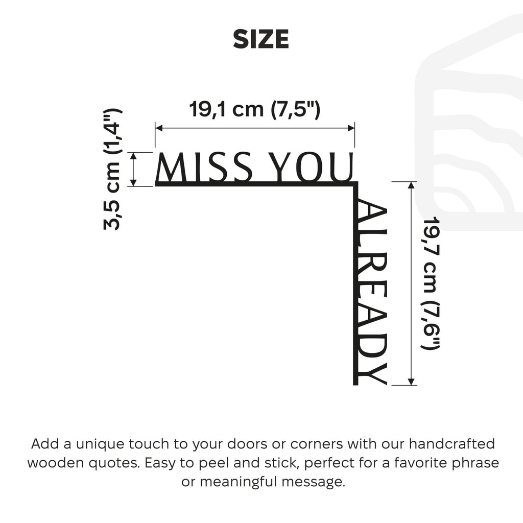 Wooden Corner Quote - Miss You Already Decorative Wall Accent
