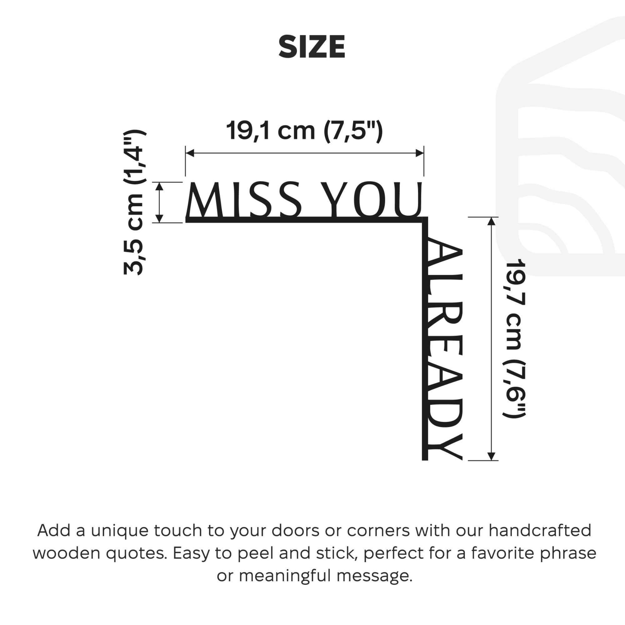 Wooden Corner Quote - Miss You Already Decorative Wall Accent