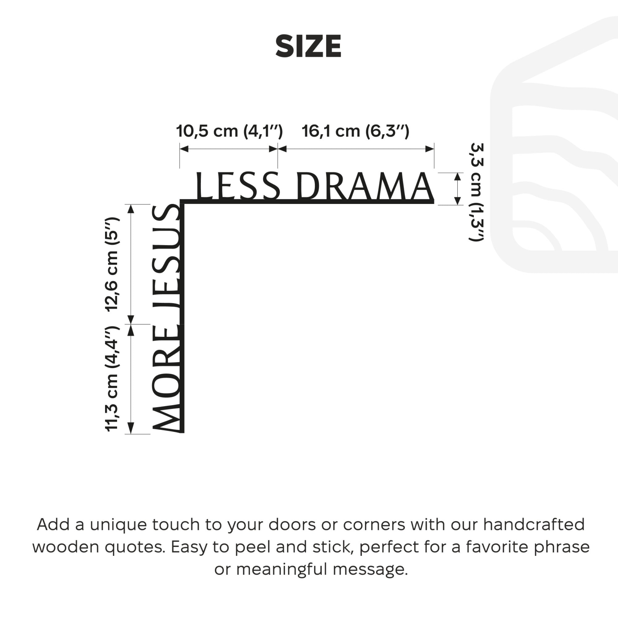 More Jesus Less Drama Wooden Corner Wall Quote - Modern Decor