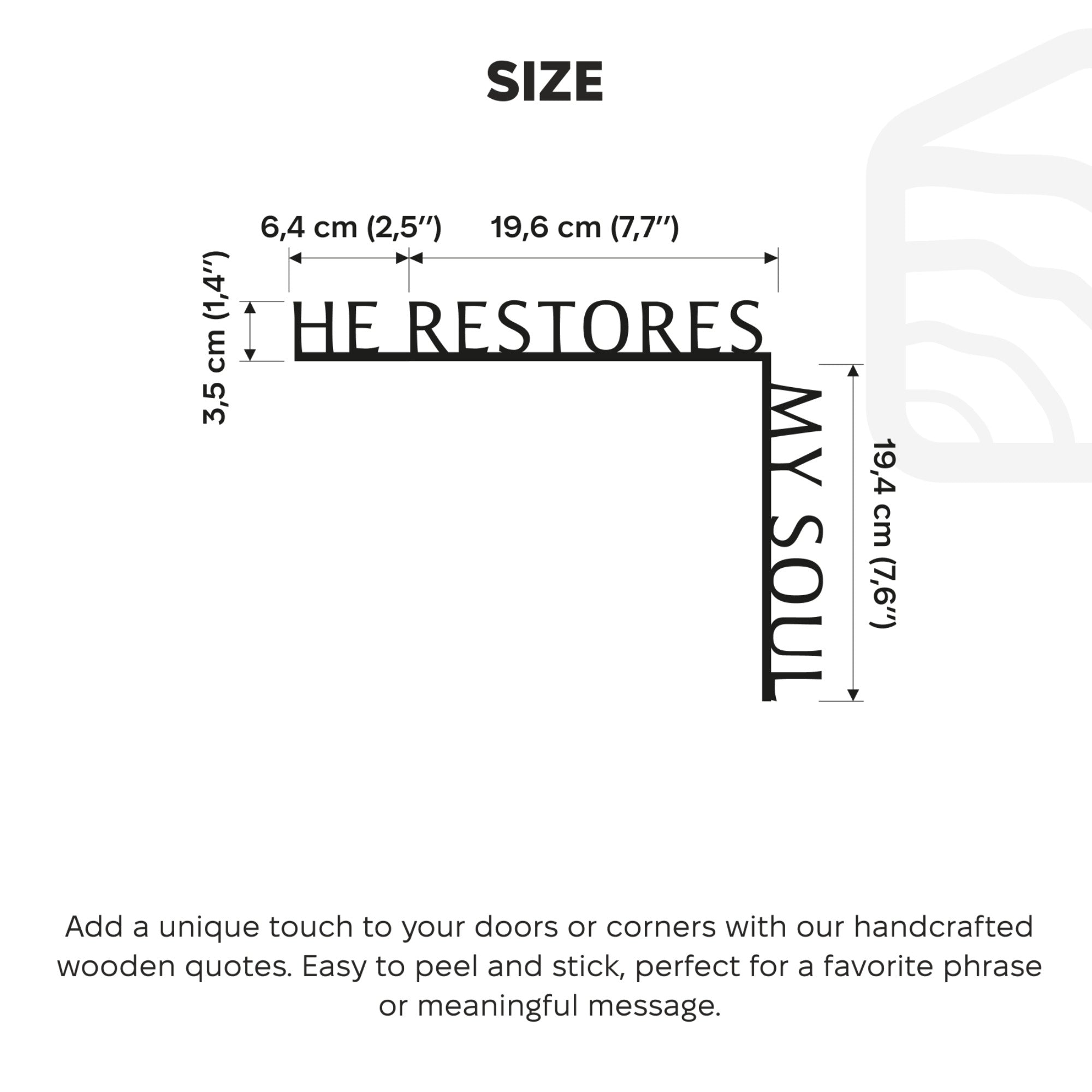 He Restores My Soul Wooden Corner Wall Quote - Black Farmhouse Decor