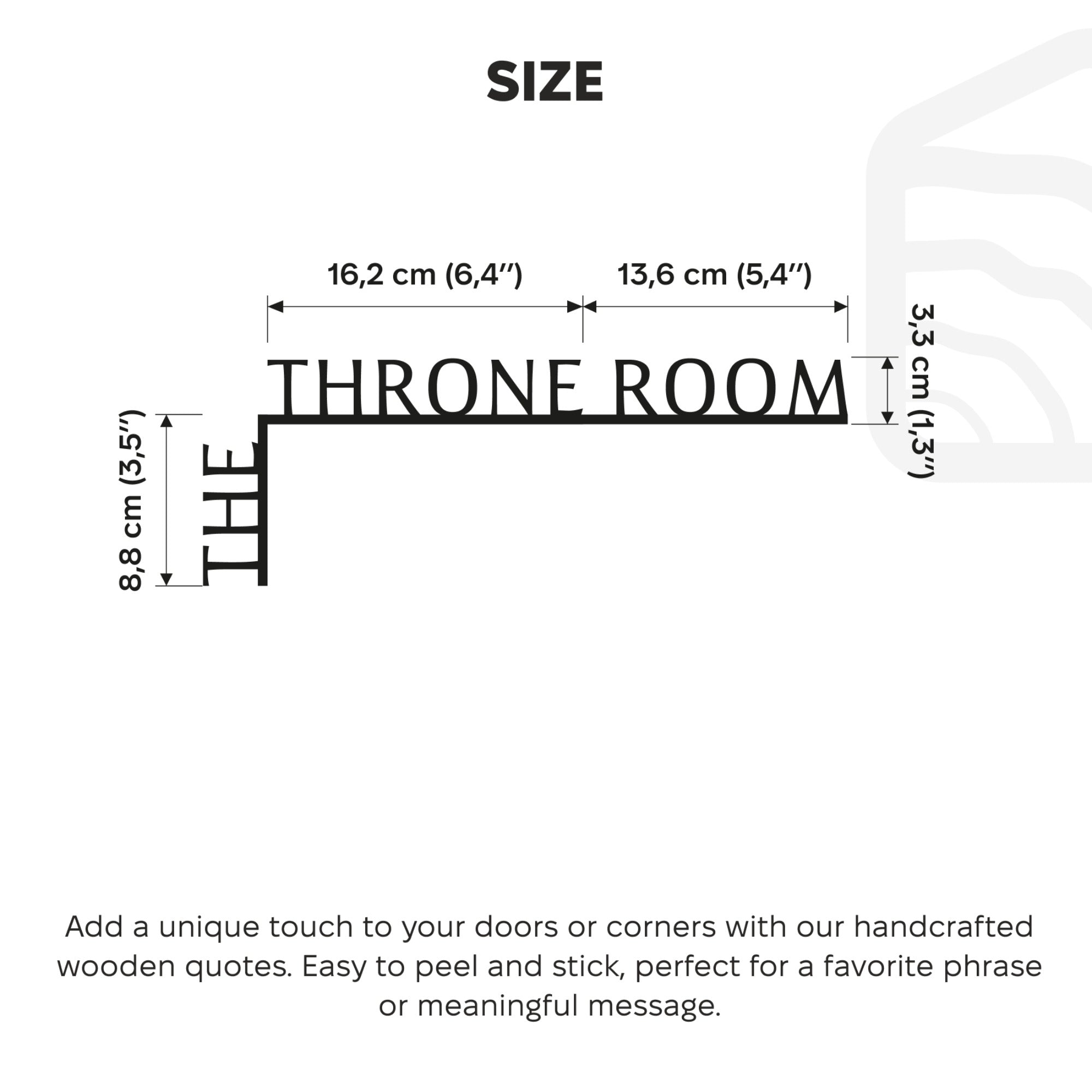 Modern Black Wooden Corner Quote The Throne Room Wall Decal