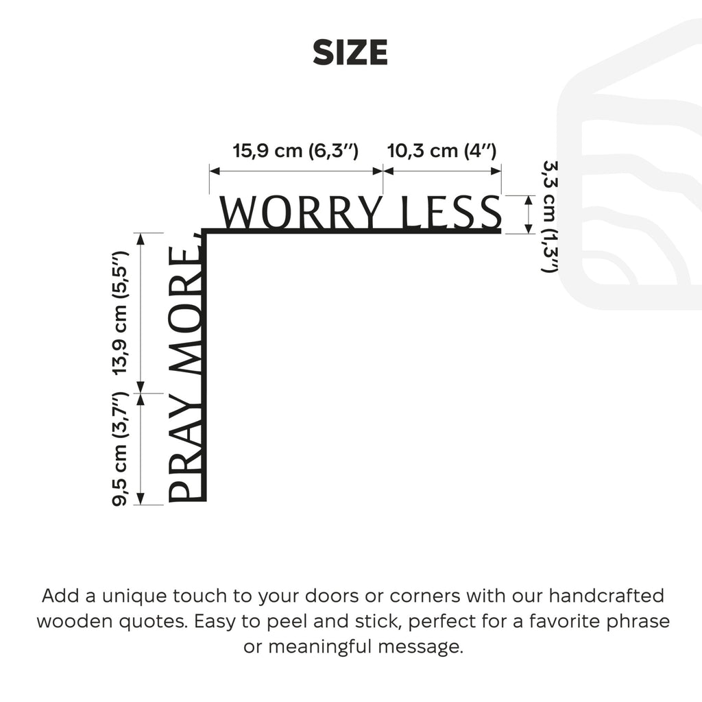 Pray More, Worry Less Wooden Corner Quote for Home Decor