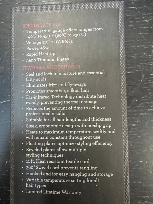 1.5-Inch Titanium Flat Iron for Sleek, Professional Hair Styling