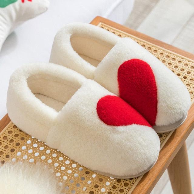 Women's Fuzzy Memory Foam House Slippers with Knit Horn Button
