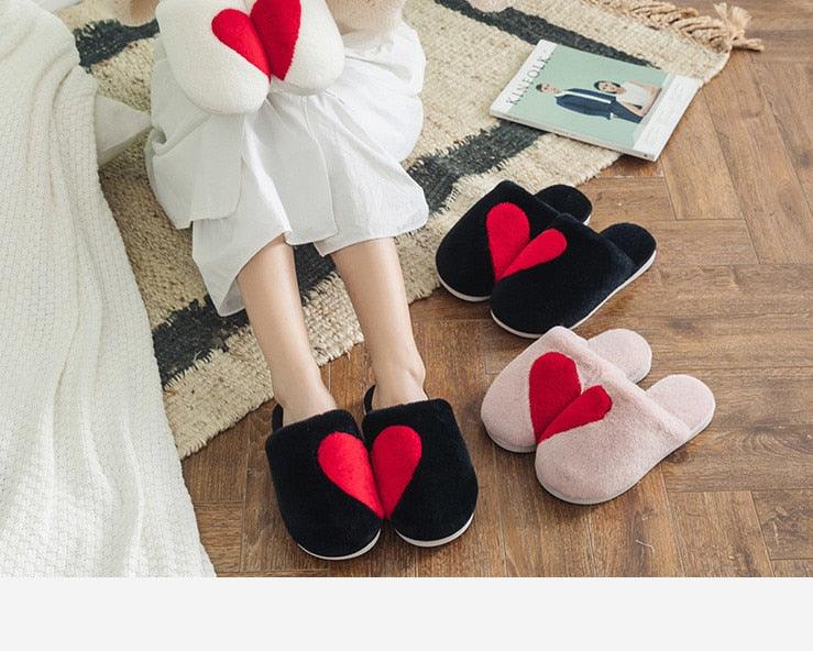 Women's Fuzzy Memory Foam House Slippers with Knit Horn Button