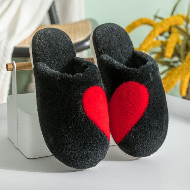 Women's Fuzzy Memory Foam House Slippers with Knit Horn Button