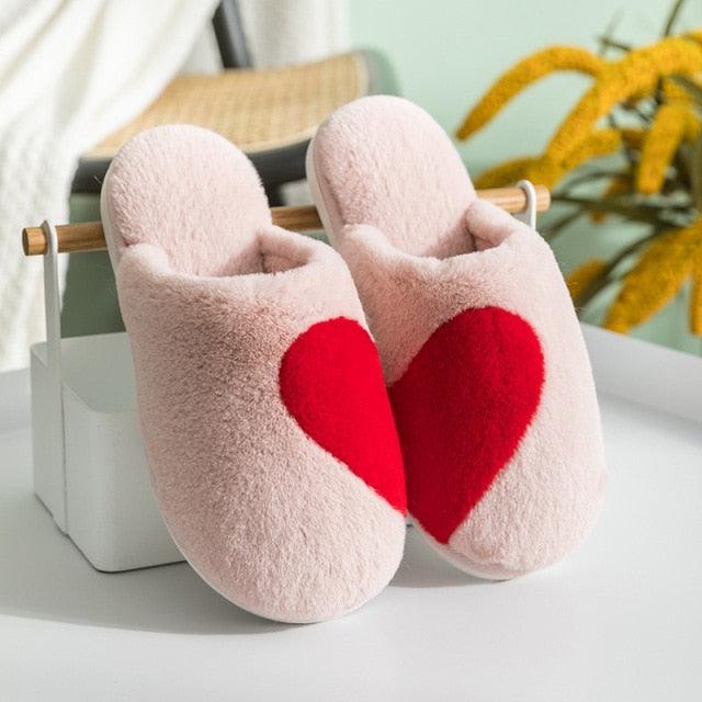 Women's Fuzzy Memory Foam House Slippers with Knit Horn Button