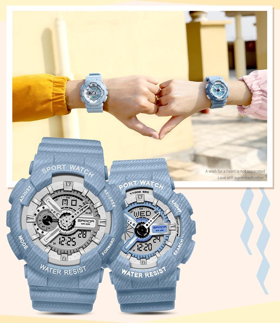 Unisex Waterproof Digital Military Sport Watch with Dual Display