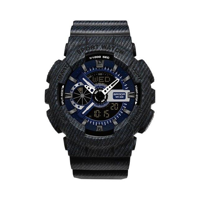 Unisex Waterproof Digital Military Sport Watch with Dual Display