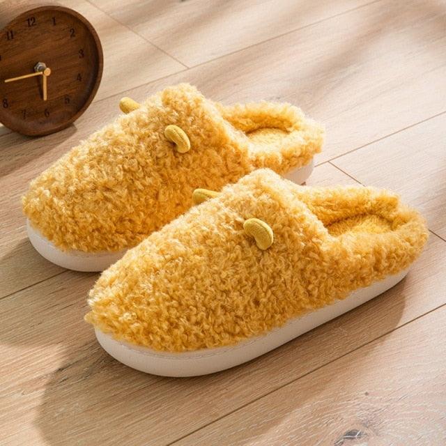 Plush Faux Fur Slippers - Unisex Fuzzy House Slides for Home