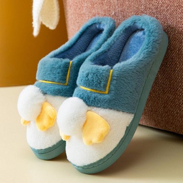 Plush Faux Fur Slippers - Unisex Fuzzy House Slides for Home