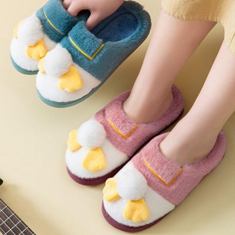 Plush Faux Fur Slippers - Unisex Fuzzy House Slides for Home