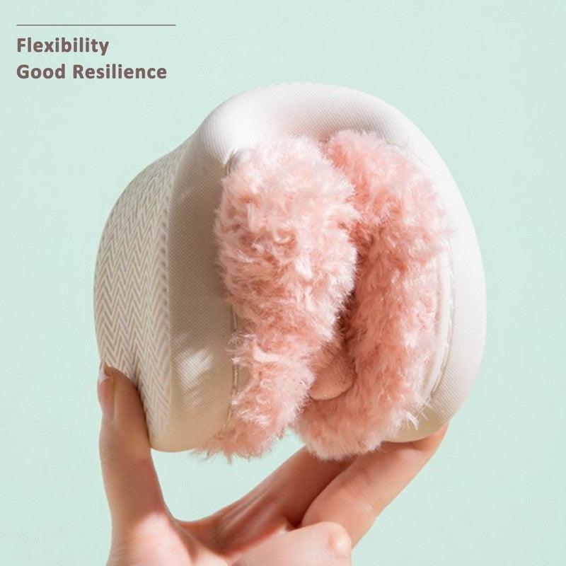 Plush Faux Fur Slippers - Unisex Fuzzy House Slides for Home