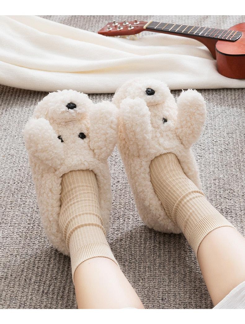 Plush Faux Fur Slippers - Unisex Fuzzy House Slides for Home