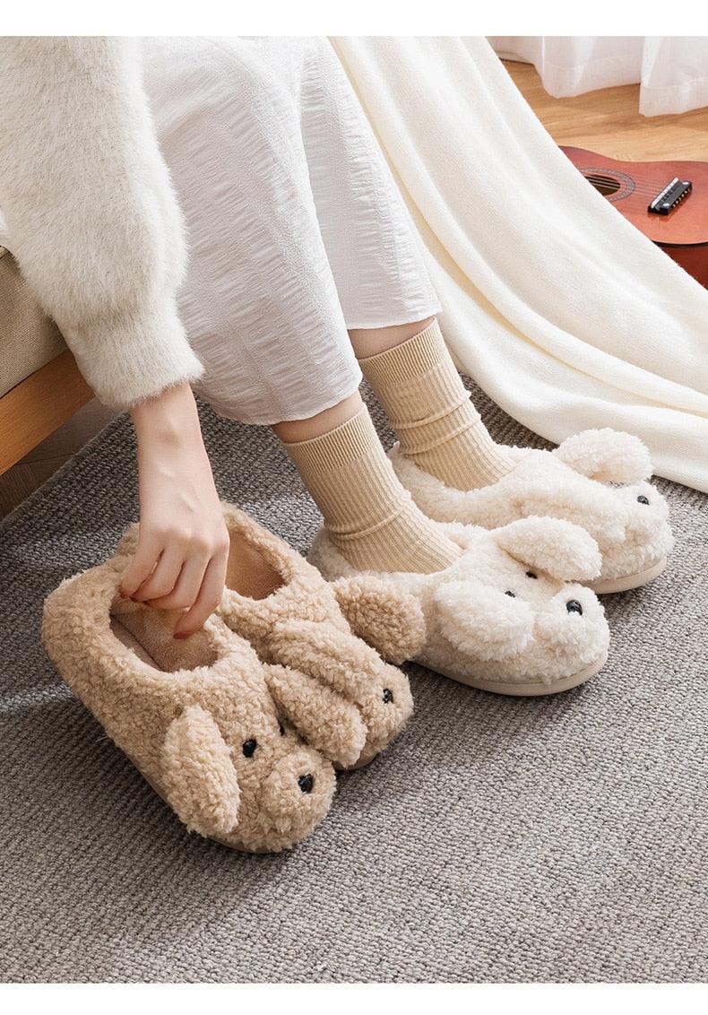 Plush Faux Fur Slippers - Unisex Fuzzy House Slides for Home