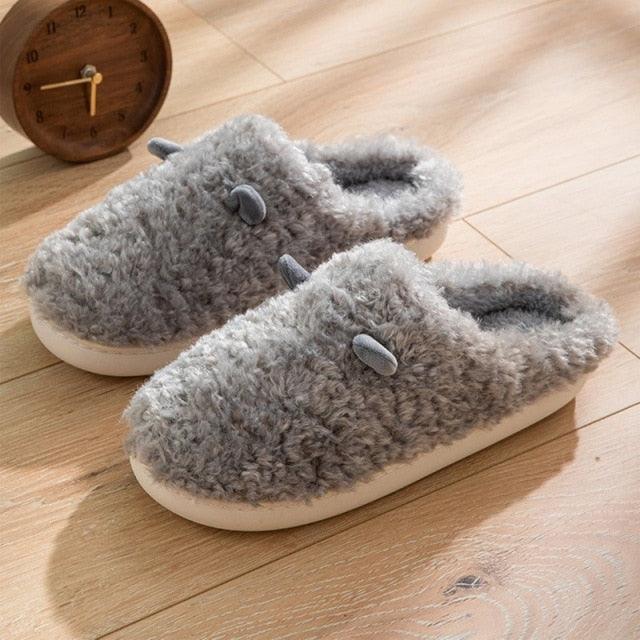 Plush Faux Fur Slippers - Unisex Fuzzy House Slides for Home