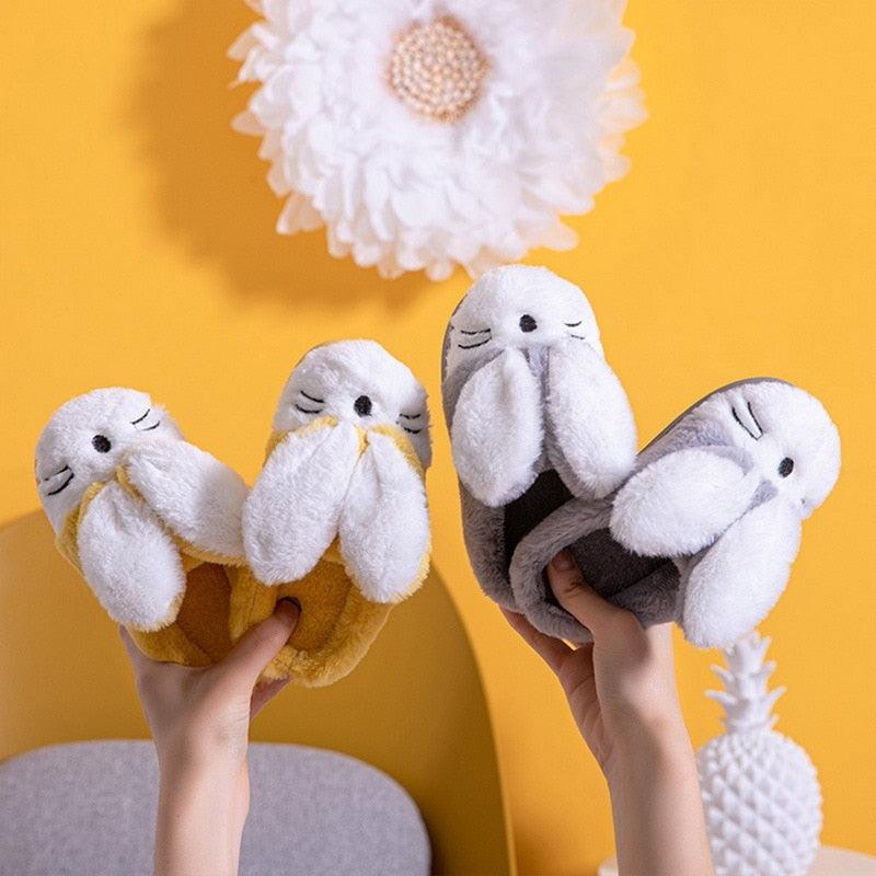 Plush Faux Fur Slippers - Unisex Fuzzy House Slides for Home