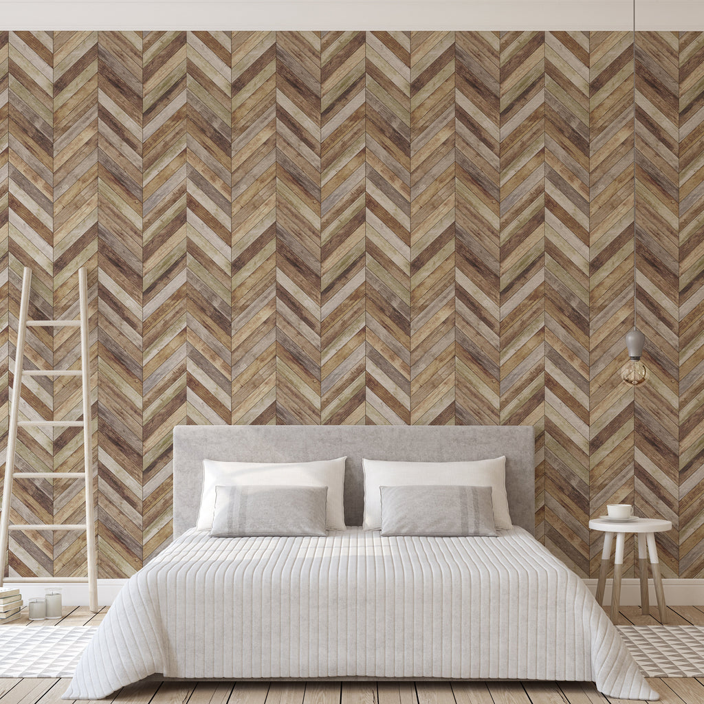 Courtney Geometric Removable Wallpaper in Brown and Tan