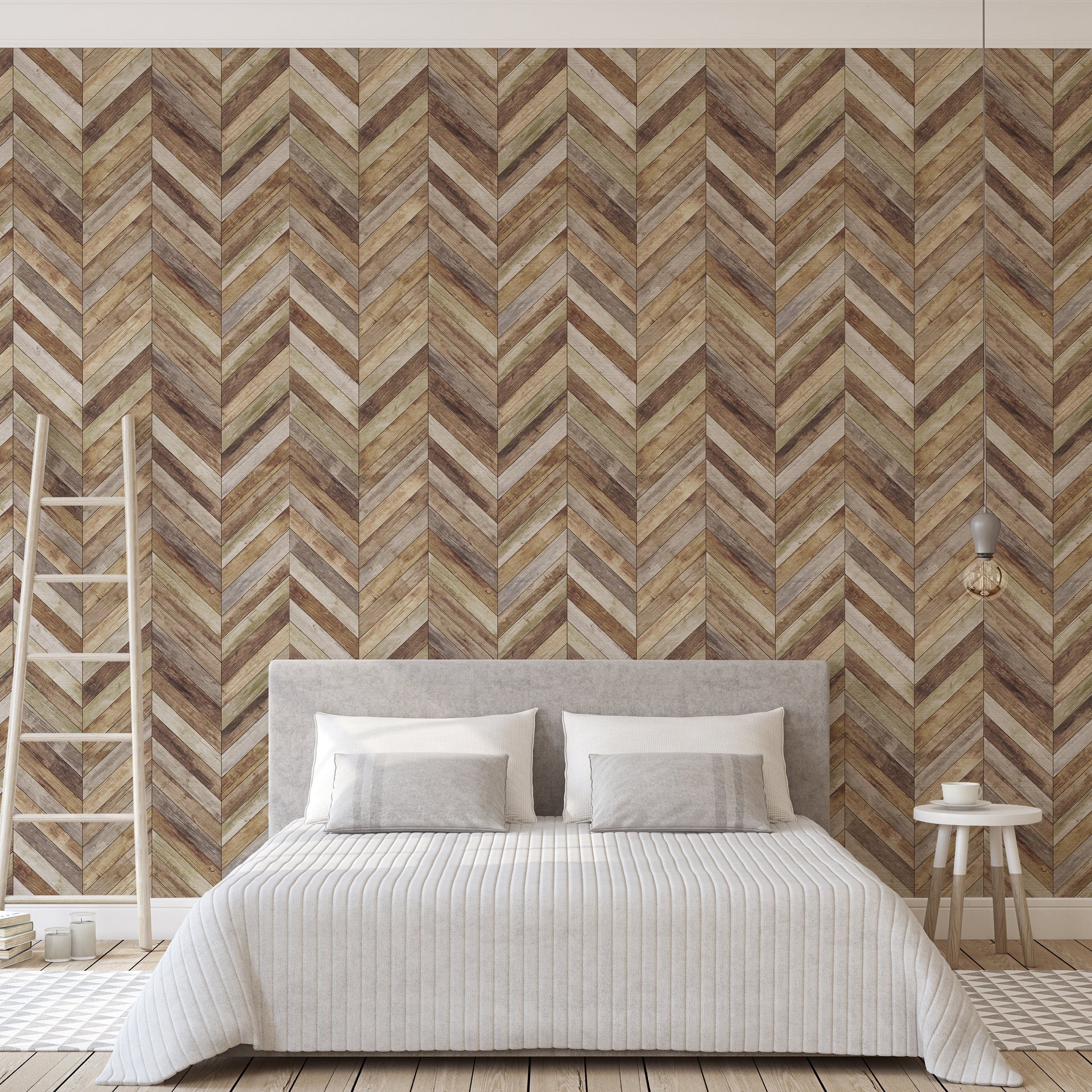 Courtney Geometric Removable Wallpaper in Brown and Tan