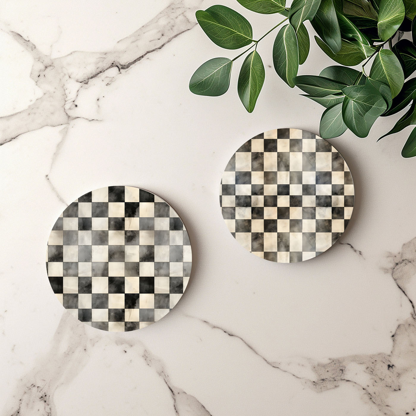 Courtly Check Coasters