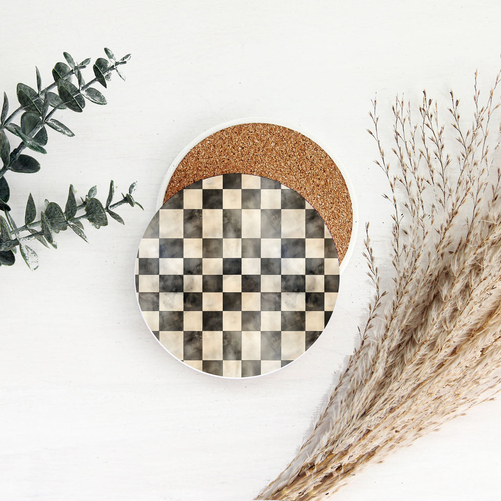 Courtly Check Coasters