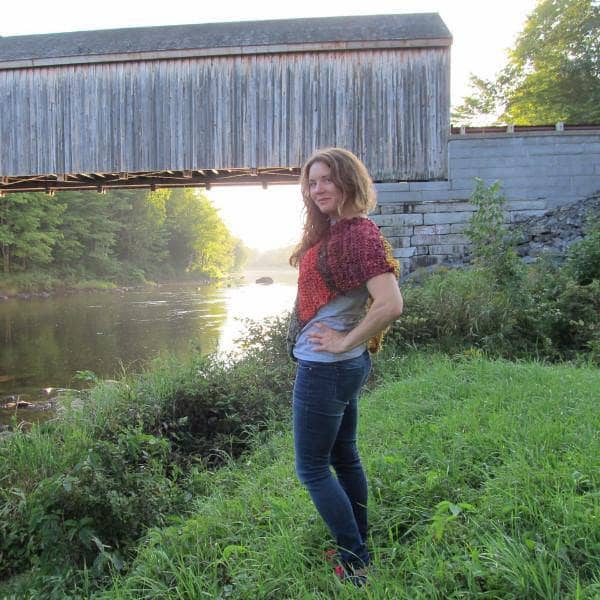 Covered Bridge Striped Knit Poncho Kit