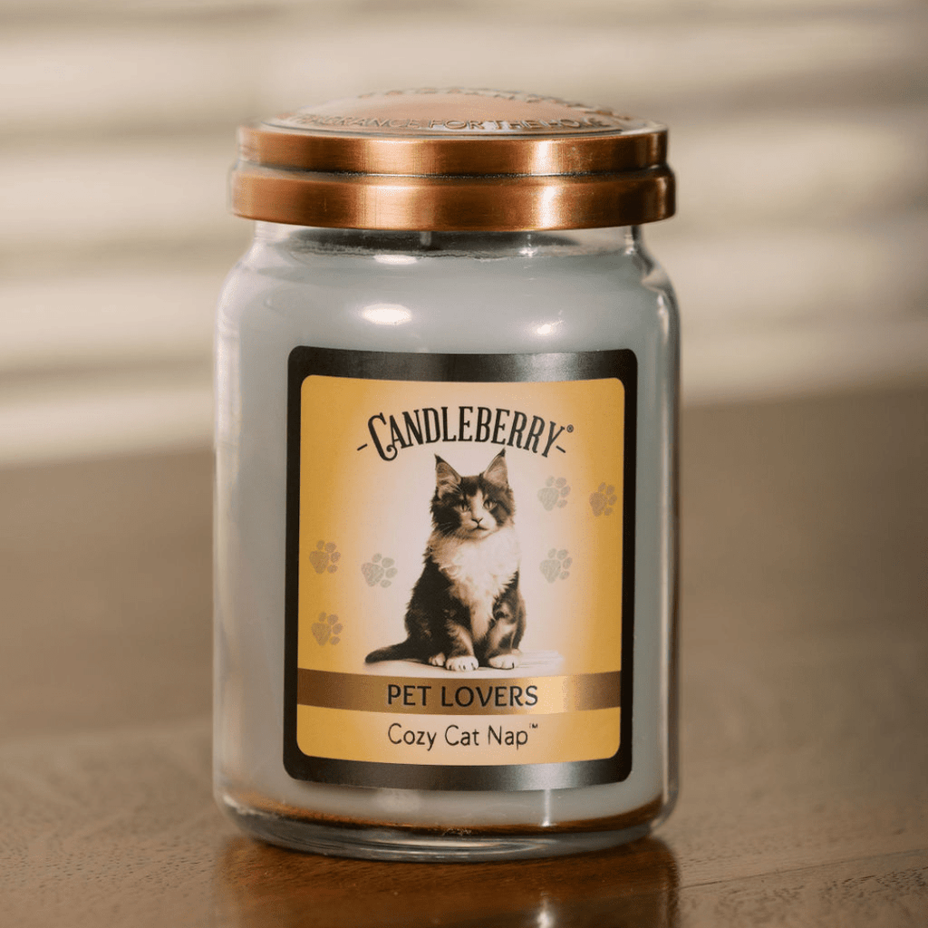 Cozy Cat Nap Large Jar Candle | Soy Blend Glass 135hr Burn