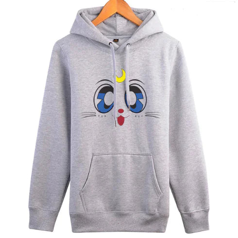 Women's Hooded Sweatshirt with Cute Cat Design